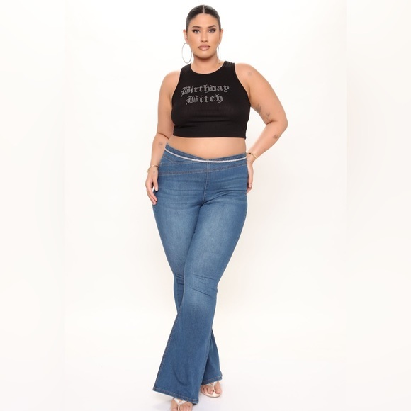 Fashion Nova Effortless Pull On Flare‎ Jeans - Picture 2 of 10